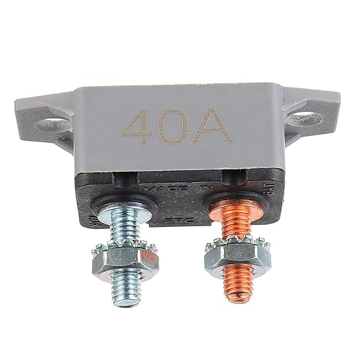 40A 12V-24V Automatic Reset Circuit Breaker with Cover Stud Bolt for Battery Chargers Trucks Car Engines and More(2pcs)