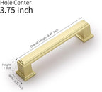 3 Pack 3.75 Inch(96mm) Hole Center Brushed Gold Modern Cabinet Pulls Kitchen Cabinet Handles Kitchen Cabinet Hardware Timeless Drawer Pulls for Dresser Cupboard Wardrobe, B-Gold(3.75x3)