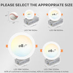 LVWIT 12 Pack Ultra-Thin Recessed Lighting 4 Inch with Junction Box, 800LM 2700K-5000K 5CCT LED Ceiling Lights, Dimmable Canless Wafer Downlight, ETL,FCC&IC, Smooth Trim