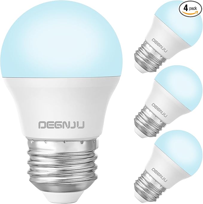 LED Refrigerator Light Bulb, 40W Equivalent, 120V, Fridge Light Bulb 5000K Daylight White, A15 Appliance Bulb 5.5W for Freezer, 650LM, E26 Standard Base, 120V, Non-Dimmable, 4 Pack