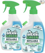 Mean Green Refillable Ultra Powered Glass Cleaner Concentrate, Fresh Scent, 14.3 fl oz (2-Pack) – Plant & Mineral Based, Streak-Free Shine, Refillable Bottle Makes 4X Refills