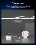 Lumary Smart Gimbal Recessed Lighting 4 Inch, 360°&90° Adjustable COB Eyeball Ceiling Light, 7W 550lm RGBCW, Color Changing Canless LED Downlight, Compatible with Alexa/Google Assistant, ETL, 1 Pack