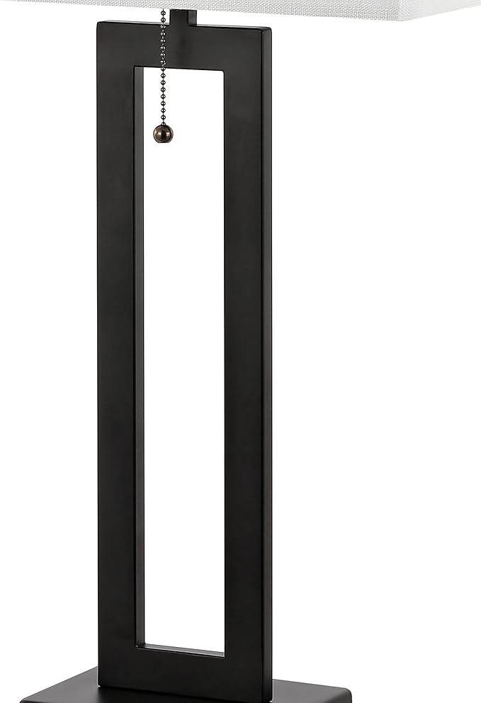 JONATHAN Y JYL1126C-SET2 Sabrina 28.5" Vintage Industrial Iron LED Table Lamp with Pull-Chain and USB Charging Port Mid-Century, Minimalist Bedside Desk Nightstand Lamp, Black (Set of 2)