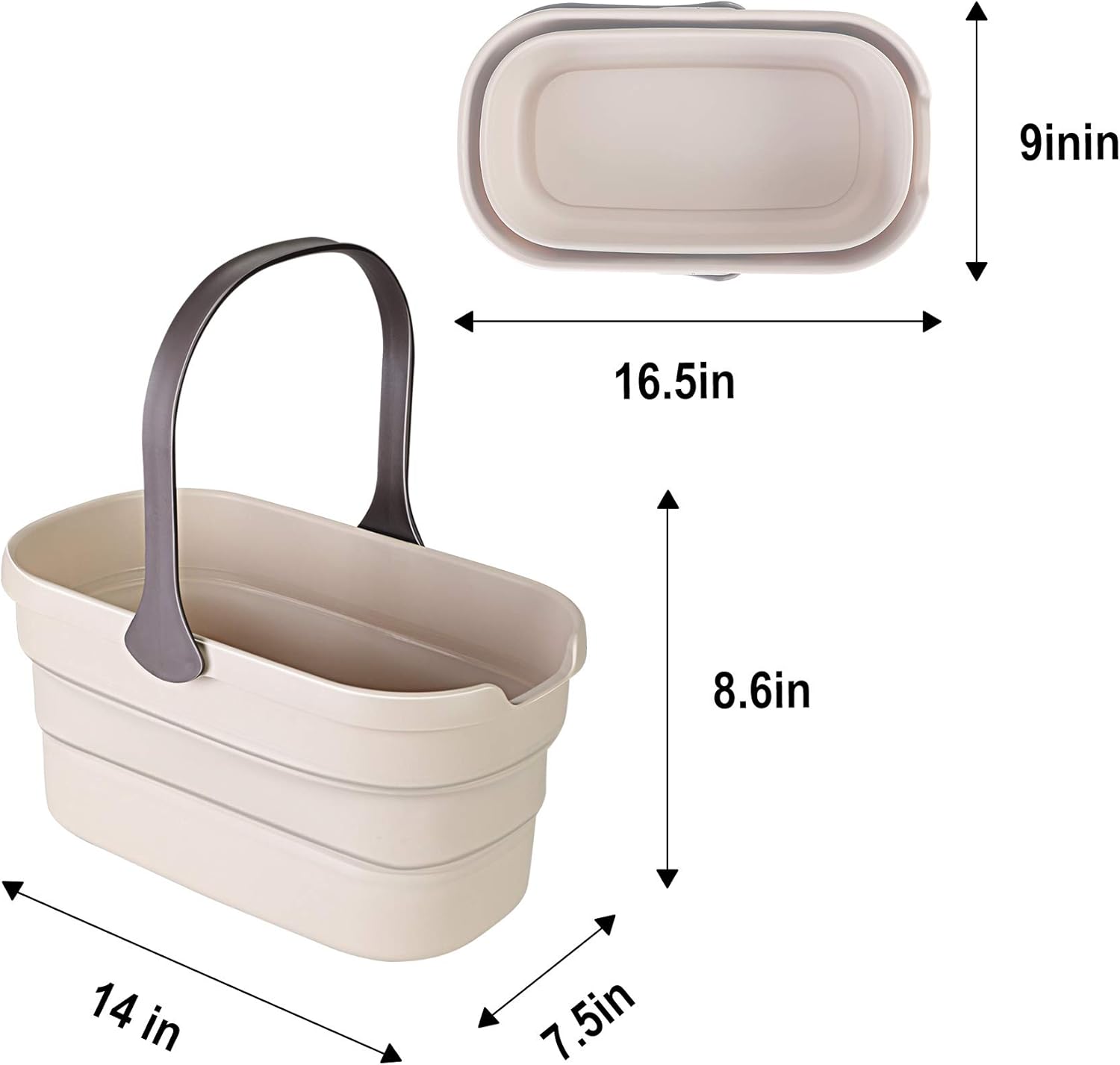 Eyliden Collapsible Bucket, Bucket for Cleaning Mop, 10L(2.6Gallon) Multiuse Foldable Water Pail, Portable Handy Basket for Cleaning Mop, Camping, Tailgating and More