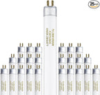 46 Inches F28T5/865/ECO 6500K, T5 28 Watts Fluorescent Light Bulb Daylight, T5 Fluoerscent Tube, Medium Bi-Pin Base, 2550 Lumens CRI 85 25 Pack