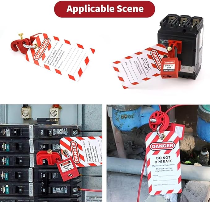 Lockout Tagout Locks - 5 Pack Red Loto Locks with Tags, Keyed Differ Padlock OSHA Compliant Lock Out Tag Out Lock, Safety Padlocks for Electrical Lockout Tag Out Kits