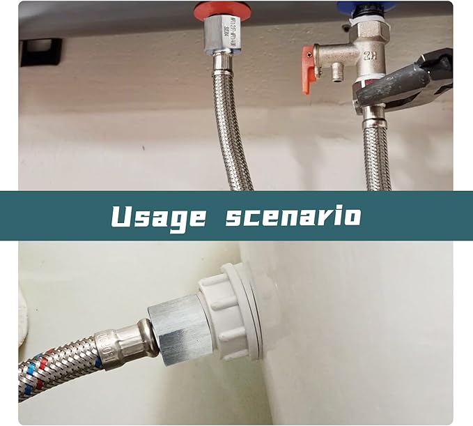 2 pieces，Npt1/2 Female to Npt1/4 Male Thread Adapter, Water line adapter，Fabricate of 304 Stainless Steel