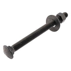 1/2 in. x 6 in. Black Carriage Bolt Kit Includes 12 Bolts, 12 Washers, and 12 Nuts, Ceramic Black Ruspert Coated for Exterior Use - 2X Rust Resistance of Galvanized by Makers Bolt