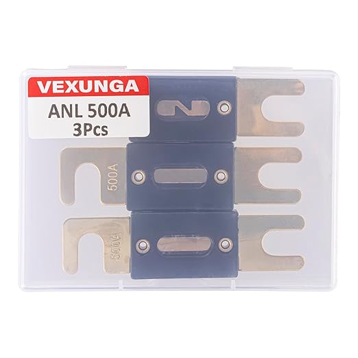 500A ANL Fuse 500 Amp Inline Blade Fuses 32V for Car Audio Inverter Automotive Stereo (Pack of 3 pcs)