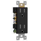 ENERLITES 40 Pack Black Decorator Receptacle, Standard Electrical Wall Outlet, 15A 125V, Self-Grounding, 2-Pole, 3-Wire, 5-15R, UL Listed, 61502-TR-BK, Tamper Resistant