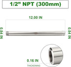 TAISHER 2PCS 304 Stainless Steel Pipe Fittings, 1/2" NPT Male Threaded, 12" Length Weld Nipple Cast Pipe