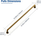 JOY DECOR Cabinet Pulls – 12-3/5 Inch Hole Center, Antique Brass, 5 Pack, Zinc Alloy Cabinet Handles for Drawers & Cupboard – Vintage Style Hardware for Kitchen, Bathroom, Dresser, Furniture Makeover