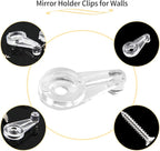 60 Pack Glass Window Clips Clear Retainer Clips, Glass Door Holder Cabinet Panel Bracket Screen Fixing Clips, Glass Door Retainer Kit Mirror Hanging Hardware for Vanity Mirror Window Screen