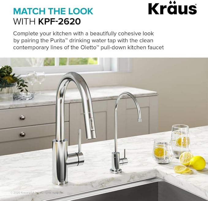KRAUS Purita 100% Lead-Free Kitchen Water Filter Faucet in Chrome, FF-100CH