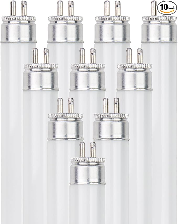 Sunlite 21-Inch F13T5/CW T5 Linear Fluorescent Lamp, 13 Watts, 850 Lumens, 4100K Cool White, Miniature G5 Bi-Pin Base, ROHS Compliant, High Performance Straight Tube, 10 Pack