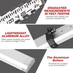 16-Foot Aluminum Grade Rod - 10ths Double-Sided Scale, 5-Section Telescopic Leveling Rod with Bubble Level & Carrying Case for Surveying, Laser Alignment, Walls, Floors