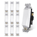 Aida 3-Way Switch - 15Amp, 120/277 Volt Paddle Switch, Self-Grounding, Residential & Commercial Grade, UL Listed (10 Pack, Matte White)