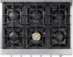 THOR KITCHEN Pro-Style Gas Rangetop with 6 Sealed Burners 36 - Inch, Stainless Steel HRT3618U
