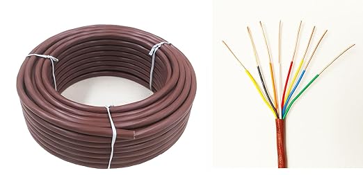 18/8 50ft Thermostat Wire, Solid Copper Wire, 18 Gauge Conductor, ETL Listed CL2 Power Limited Circuit Cable for Indoor/Outdoor Low Voltage Applications Use,Brown (18/8, 50ft)