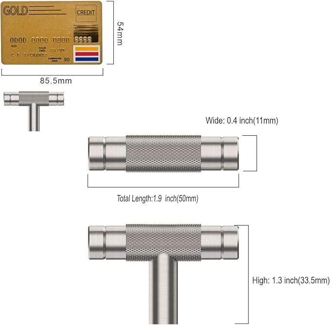 Amerdeco 10 Pack 2 Inch Brushed Satin Nickel Cabinet Knobs Single Hole Cabinet Pulls Dresser Knobs Round Drawer Knobs and Pulls for Bathroom Cabinets ZH0040
