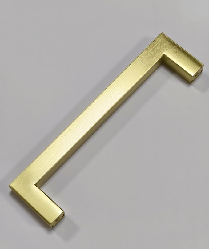 30 Pack 5 Inch Hole Center Brushed Brass Stainless Steel Square Cabinet Pulls Brushed Gold Cabinet Handles Drawer Handles Cupboard Handles