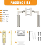 Amerdeco 1 Pack Brushed Satin Nickel Passage Door Handles,Heavy Duty Non-Locking Door Lever for Hall, Closet,Office Area, Shopping Malls AM0021