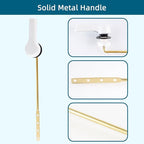 Hygie Rinse 2PCS Metal Toilet Handle Lever Flush Replacement, Universal Front Mount Toilet Handle with Stainless Steel Flapper Chains, Toilet Repair Kit, White