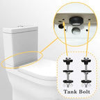 4PCS Universal Toilet Seat Bolts Kit, Heavy Duty Toilet Tank Bolts Replacement, Waterproof Stainless Steel Toilet Seat Screws and Rubber Washers Gaskets with Extra Long Nut