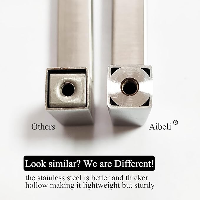 Ancient Grey Cabinet Pulls 17-5/8 Inch Hole Centers(448mm), Long Cabinet Handles Square Drawer Pulls 10 Pack, Stainless Steel Wardrobe Handles