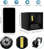 20W Outdoor Wall Light 6500K Up and Down Square LED Modern Wall Sconce Adjustable Black Porch Light IP65 Waterproof Aluminum Exterior Fixture for,Stair,Garage,Patio,Garden (4 Pack)