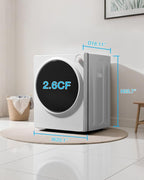 Washer and Dryer Combo Set,Full-Automatic 21LBS Washing Machine with 10 Washing Programs & 2.6 CU FT Portable Laundry Dryer with 4 Automatic Drying Mode