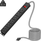 Heavy Duty Power Strip 20 amp Surge Protector,Wall mountable Power Strip,12 Gauge Extension Cord 5-15P Adapter High Amp 6-20R T-Slot Industrial Outlet,for Garage,Workshop & Industrial