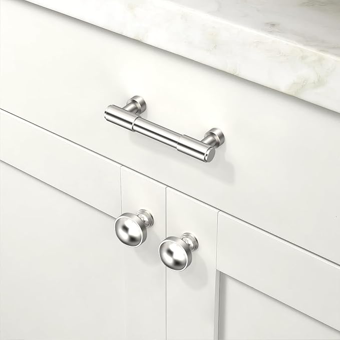10 Pack Brushed Satin Nickel Cabinet Pulls 3 Inch(76mm) Kitchen Cabinet Handles Cabinet Hardware for Drawer Pulls