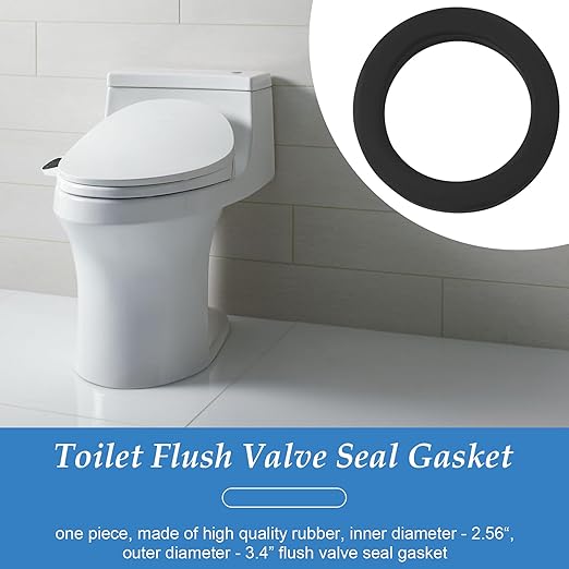 Toilet Flush Valve Gasket Compatible with Kohler Toilet Cistern Parts, Replaces Part Numbers 84995, 1000490 and GP83996, Outside Diameter 3.4 in.