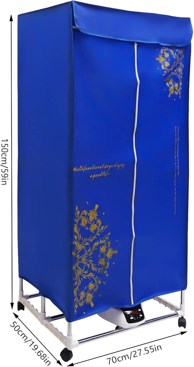 New Generation Electric Clothes Drying,2 Layers-Clothes Dryer Portable Travel Dryer Machine,30kg Indoor Wet Laundry Warm Air Drying,Timing Function/Intelligent Remote Control Design.