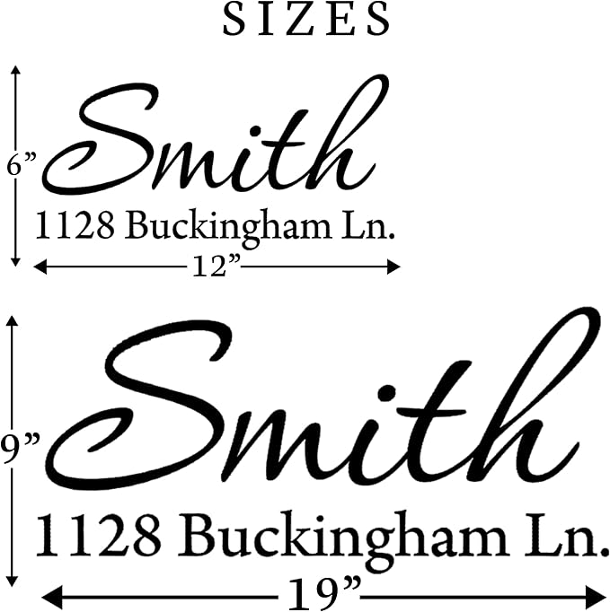 Mailbox Decals Personalized Address and Street Name Outdoor Stickers VWAQ-CMB1 (19 Inch X 9 Inch, Silver)