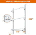 3-Step Window Well Ladder Straight, Heavy Duty Steel Wall Mounted Ladder, Powder-Coated Basement Egress Window Ladder 34.2" Lx17.3 W, White