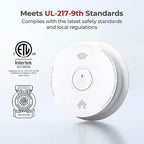 Smoke Detectors 10 Year Sealed Battery Operated,UL217-9th Listed Smoke Alarm with Voice Alert,Photoelectric Sensor Fire Alarms Smoke Detectors with LED Lights for Home, GS886-H04 (6 Pack)