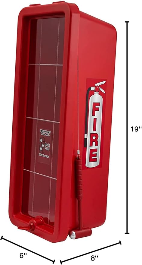 PRO&Family Fire Extinguisher Cabinet Fire Extinguisher Box Outdoor Fire Cabinet Mounted Fire Extinguisher Cabinet Fire Extinguisher Cover (3, Red with Hammer Attachment, 5 lb)