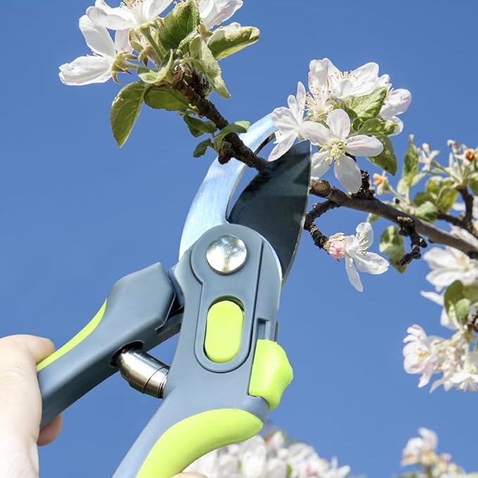 Garden Loppers Pruning Shears, Updated 3PCS Hedge Clippers Combo Set, Branch Cutter with Compound Action, Chops Thick High Branch Ease, Professional Tree Trimmer Set Heavy Duty