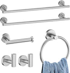 Brushed Nickel Bathroom Hardware Accessories Set 6 Pieces Towel Bar Set,Stainless Steel Towel Holder Set for Bathroom,Wall-Mounted Towel Rack Set 23.6 Inch