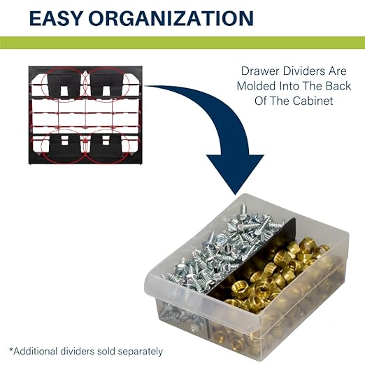 Akro-Mils 24-Drawer Plastic Drawer Storage Cabinet for Garage Organization, Bead Organizer, Building Bricks Storage, Teacher Toolbox, Makeup Organizer, 20-Inch W x 6-Inch D x 16-Inch H, 10124 Yellow