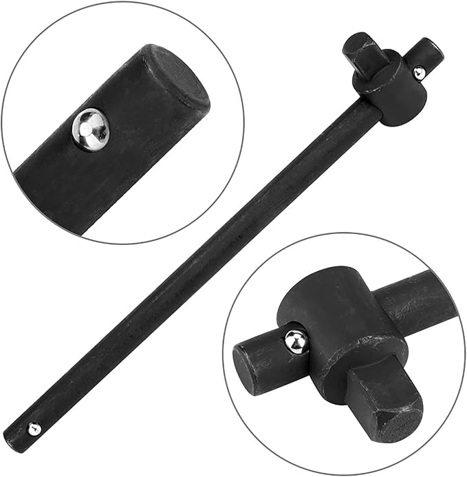 1/2" T-Handle Sliding Wrench Breaker Bar, 9.84 Inch Heavy Duty Steel Drive Socket Hand Tool, Gifts for Men & Dad