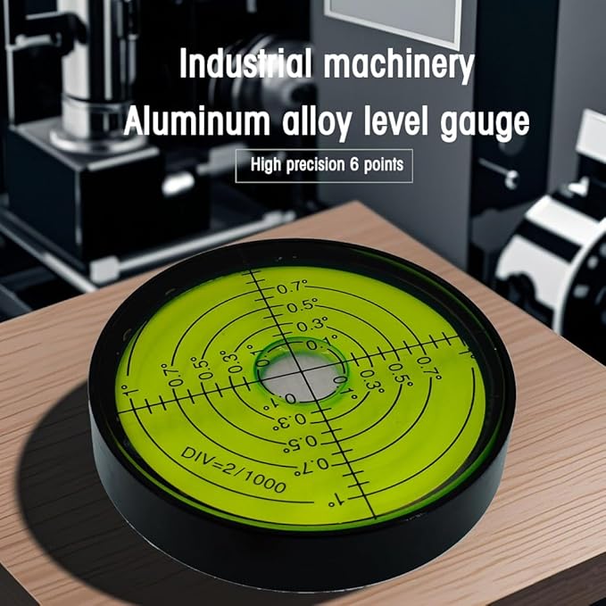 6'/2mm Point high Precision Universal Level Bubble Metal Bubble Water Leveler Cross Gauge Small Household (Black Green)