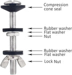 Universal Toilet Tank To Bowl Gasket,2 Kind Gasket and 2 Sets 5/16*3.15 inch Stainless Steel Heavy Duty Rustproof Bolt Hardware Kit,Fits Most 2-Inch and 3-Inch flush valve opening 2-Piece Toilet Tanks