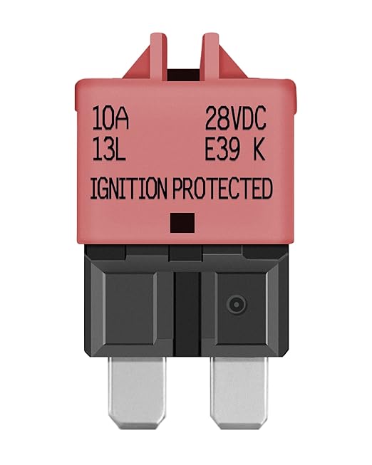 LENKRAD Automotive 10 Amp ATC/ATO Resettable Fuse 10A Manual Reset Standard Blade 10Amp Fuses Manual-Reset Circuit Breaker for Car Truck RV Marine Boat Trolling Motorhome, 5 Pack