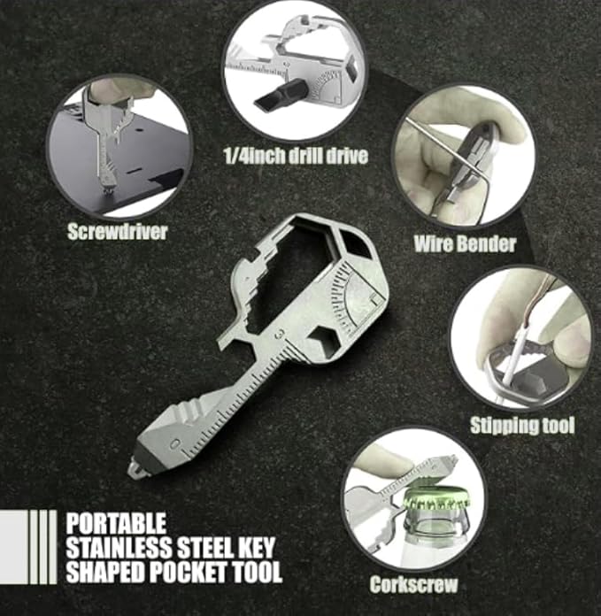 Heavy Duty 6 in 1 Multipurpose Emergency Trauma Shears Scissors with Holster - Outdoor Camping Rescue Tools with Glass Breaker & Strap Cutter Stainless Steel Foldable Scissors Pliers Silver