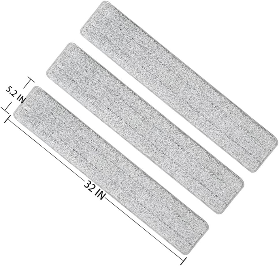 Mop Pads 32 inch Replacement 6 Pack mop Head Replacement Refills Washable Microfiber Pads Commercial Reusable Refill Fit for Most Flat Mop Frame