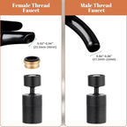 Hibbent Dual-function Faucet Aerator, Big Angle Rotate Kitchen Sink Aerator Sprayer Head 360° Swivel Sink Sprayer Attachment-Oil-Rubbed Bronze