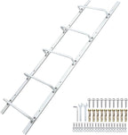 5-Rung Heavy Duty Steel Fire Escape Ladder, Powder-Coated Basement Egress Window Ladder, Wall Mounted, 56.2" L x 17.9" W, White